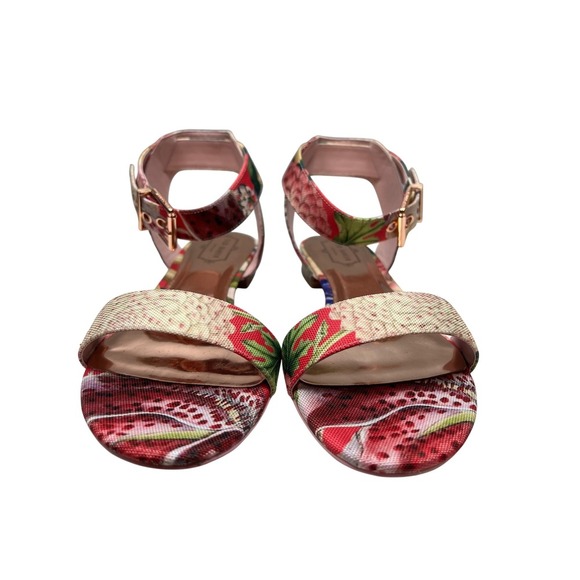 NWT Ted Baker London Leeban Sandals, Encyclopaedia Floral, Size 9 - Picture 2 of 13